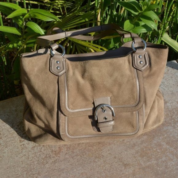 Coach Handbags - Suede Coach Campbell Carryall Shoulder Bag EUC